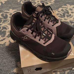 On Running Women's Black and Purple Waterproof Athletic Shoes